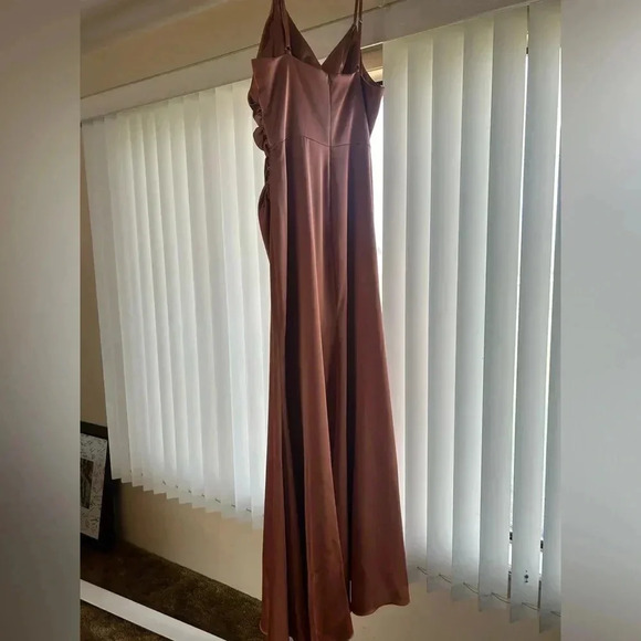 Revelry Copper Satin Rory Dress - Picture 4 of 10